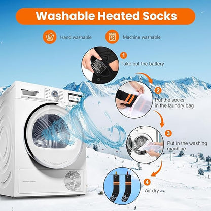 Heated Socks, Rechargeable Heated Socks for Men Women, 7.4V 3000mAh Battery Powered Electric Socks with APP Control 3 Heating Levels Foot Warmer for Winter Outdoor Sports Hunting Skiing Camping Hiking