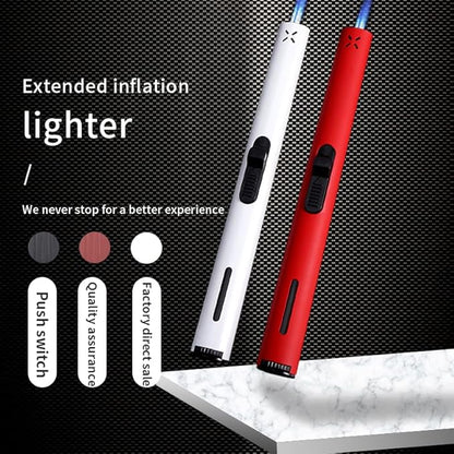 3PC Butane Torch Lighters, 7.9IN Refillable Torch Lighter Adjustable Jet Flame Butane Lighter Long Pen Lighter for Grill BBQ Candle Camping (Gas Not Included)