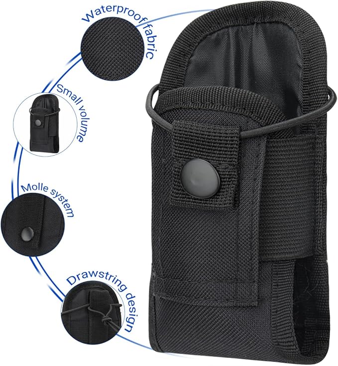 BAOFENG Tactical Pouch Walkie Talkie Bag Molle Radio Pouch Portable Radio Case Outdoor Nylon Case Holster Pouch Bag UV-5R BF-F8HP 5RM UV-21R Quangsheng UV-K5 8 K5PLUS AR-152 UV-17R Two Way Radio