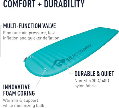 Sea to Summit Comfort Light Self-Inflating Foam Sleeping Pad for Camping and Backpacking, Women's Regular (67 x 21 x 2 inches)
