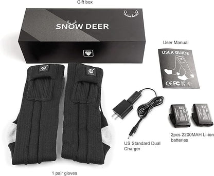 Upgraded Rechargeable Electric Heated Socks,7.4V 2200mAh Battery Powered Cold Weather Heat Socks for Men Women,Outdoor Riding Camping Hiking Motorcycle Skiing Warm Winter Socks