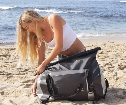 Waterproof Duffel Bag 60L Extra Large | Heavy Duty Dry Duffle Gear Bag with Durable Compression Straps & Handles for Surf Paddle Dive Snowboard Kayak or Motorcycle by Cor Surf