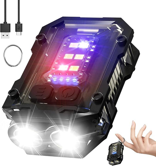 N10 LED Magnetic EDC Clip Flashlight Rechargeable 900 Lumens Mini Keychain Flashlight USB C 8 Modes Flash Light Small Flashlights for Camping,Running,Emergency,Hiking(Black)