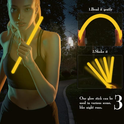 12 PCS 14 Inch Industry Grade Glow Sticks Bulk Emergency Jumbo Light Sticks Glow in The Dark Bright Large Glow Sticks for Camping,Hiking,Hurricane, Earthquake, Survival Kit Accessories