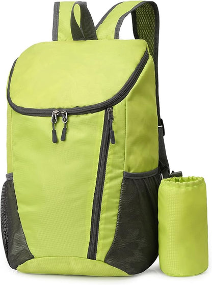 Hiking Backpack, Waterproof and Wear-resistant Lightweight Backpack Packable,Outdoor Travel Camping Daypack Foldable-GREEN