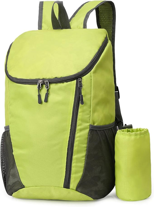 Hiking Backpack, Waterproof and Wear-resistant Lightweight Backpack Packable,Outdoor Travel Camping Daypack Foldable-GREEN