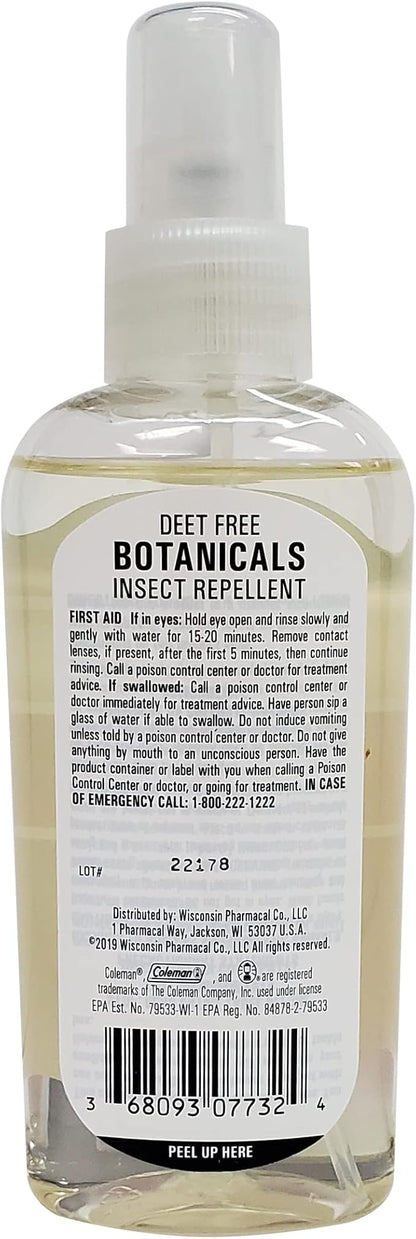Coleman Insect Repellent Spray – Botanicals Non-DEET Lemon Eucalyptus Insect Repellent Pump Spray, Protection Against Ticks, Mosquitoes, chiggers, gnats, Ideal for Camping, Outdoor Activities, 4floz