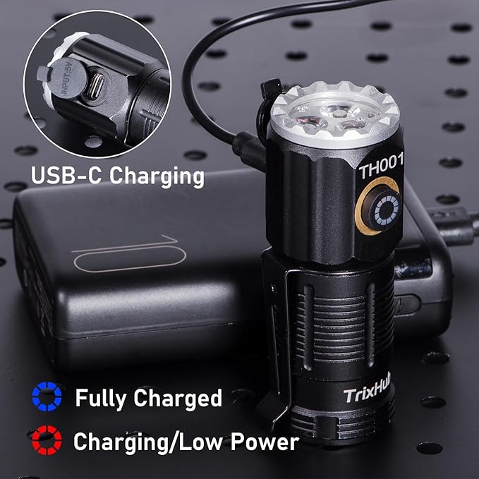 Small Rechargeable Flashlight 2-Pack, 3500 High Lumens Super Bright USB-C Charge LED Compact Powerful Mini Pocket Clip-on Flash Light Torch for Home Outage Camping Hiking EDC Tactical Waterproof