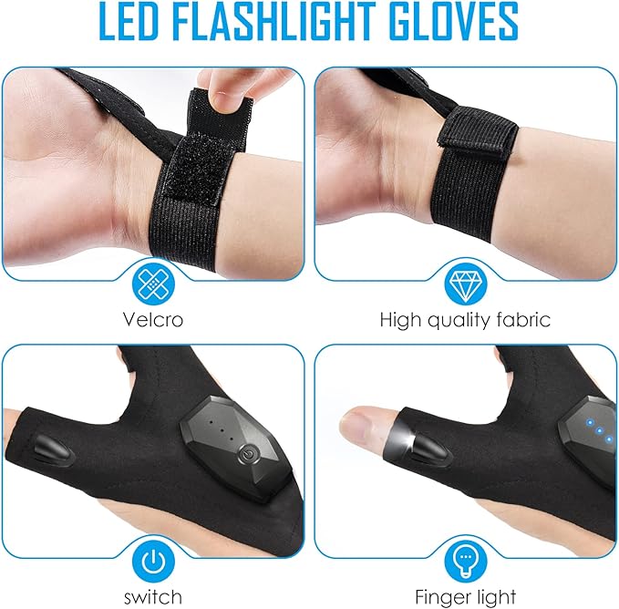 KEZKALS Fathers Day Dad Gifts from Daughter Son, Gifts for Men, LED Rechargeable Flashlight, Gifts for Dad, Him, Husband, Grandpa, Fishing Gifts for Men, Birthday Gifts for Men Who Have Everything