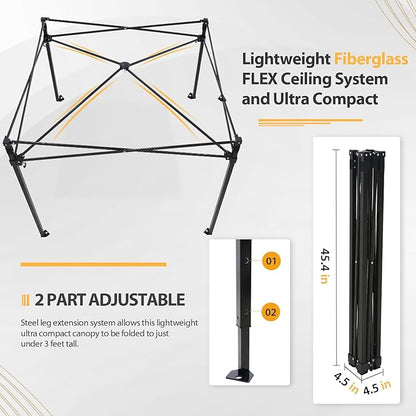 EAGLE PEAK Flex Compact 4x4 Pop-up Canopy Changing Room, Portable Privacy Dressing Room for Indoor Fashion Photoshoots, Camping, or Pool, White