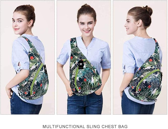 HUA ANGEL Crossbody Sling Bag for Men & Women Lightweight Waterproof Chest Shoulder Bag for Travel Hiking & Everyday Use