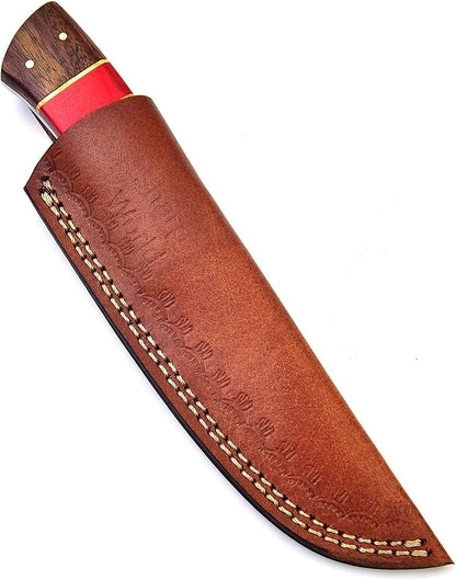 Wood Handle Damascus Knife Made Of Remarkable Damascus Steel -Best Hunting Knife with Sheath TJ104