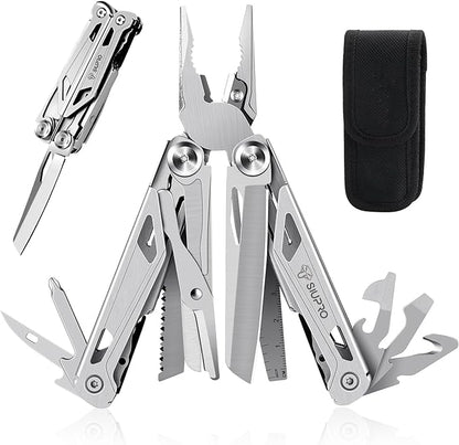 Multitool Pocket Knife for Men, Tactical Multi Tool With Scissors, Saw, Survival Folding Pliers with Replaceable Wire Cutters for Camping, Outdoor, Gifts Ideas, SD-10
