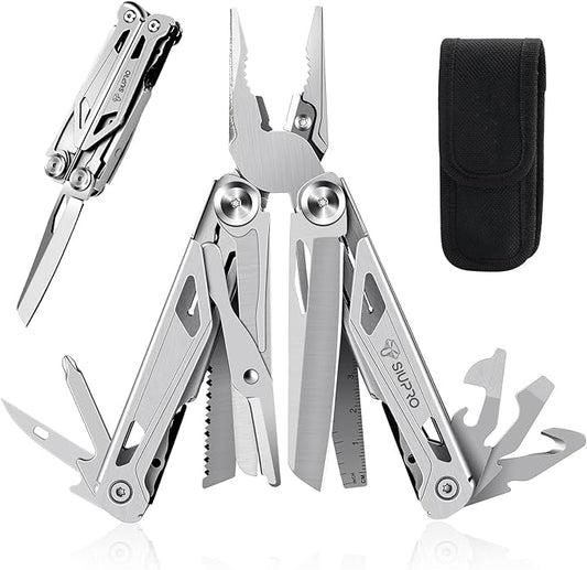 Multitool Pocket Knife for Men, Tactical Multi Tool With Scissors, Saw, Survival Folding Pliers with Replaceable Wire Cutters for Camping, Outdoor, Gifts Ideas, SD-10