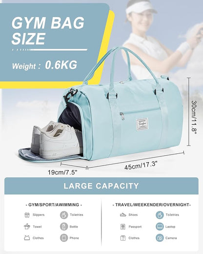 Gym Bag Womens,Travel Duffel Carry on Bag Sport Tote Bag Weekend Overnight Bag