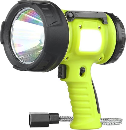 Rechargeable Spotlight Flashlight with 1000,000 High Lumen LED, Waterproof Handheld Bright Outdoor Spot Light Searchlight for Boating, Camping