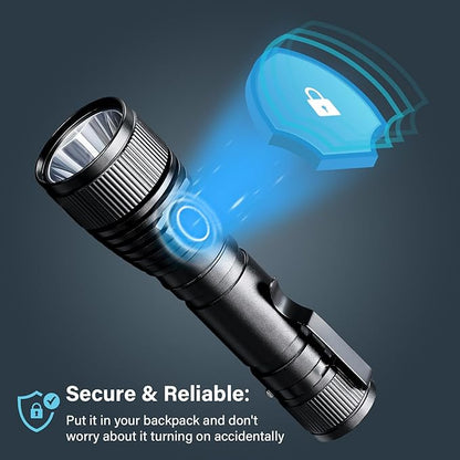 77outdoor Small Flashlight Powerful 1000 High Lumen, S15 Pro USB C Rechargeable Pocket Flashlight with Clip, Super Bright LED, Magnetic Tail Cap for EDC, Camping, Emergency