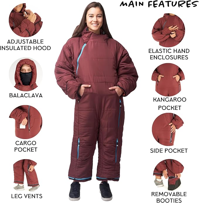 Selk'bag Original Wearable Sleeping Bag - Outdoor & Indoor Sleeping Bags - Sleeping Bag Suit - Temp Rating 35 to 44 Degrees F