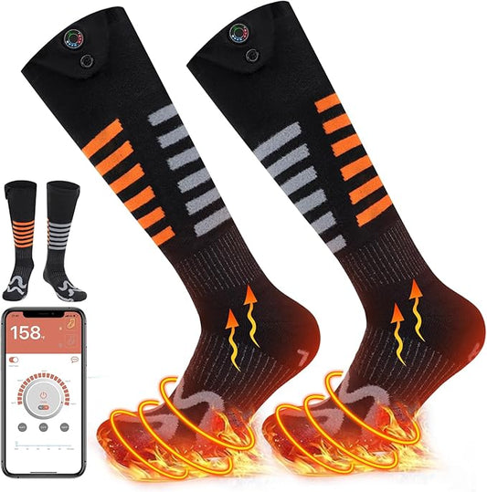 Heated Socks for Men Women - Electric Socks for Men Rechargeable Battery Heating Socks Unisex Foot Warmers Heat Socks-Winter Warm Thermal Socks for Outdoor Riding Camping Hiking Motorcycle Skiing