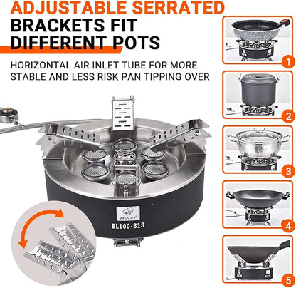 Bulin Camping Stove Burner 3500W/3800W/5800W/6800W/18000W Adjustable Ultralight Backpacking Stove Windproof Camp Portable Propane Stove for Camping Hiking Backpack Outdoor