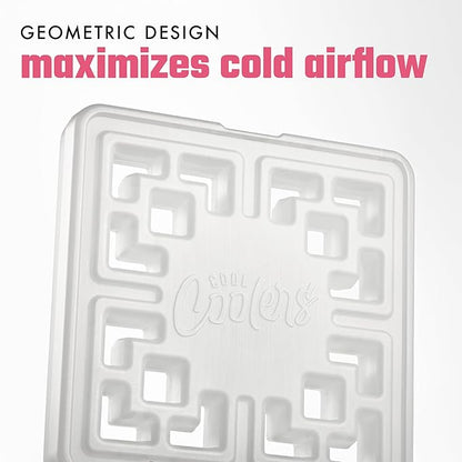 Cool Coolers Fashion Ice by Fit & Fresh, 6 Pack Large Slim Ice Packs, Unique Ice Pack Design for Womens Lunch Bag, Space Saving Reusable Ice Packs for Lunch Boxes, Cooler Ice Packs, Pearl White, 6PK