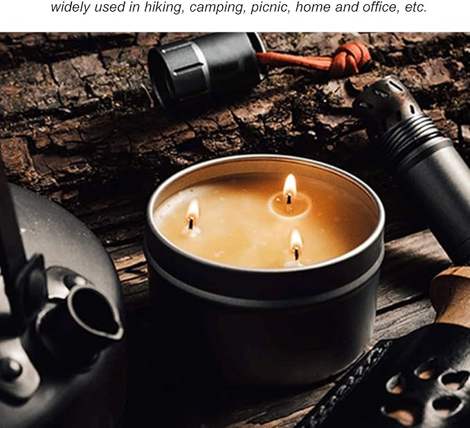 3 Wick 36 Hour Emergency Candle, Long Lasting Survival Candle with Aroma Slow Burn Beeswax Wax Camping Candle Scented Candle for Emergency, Camping, Hiking, Essential