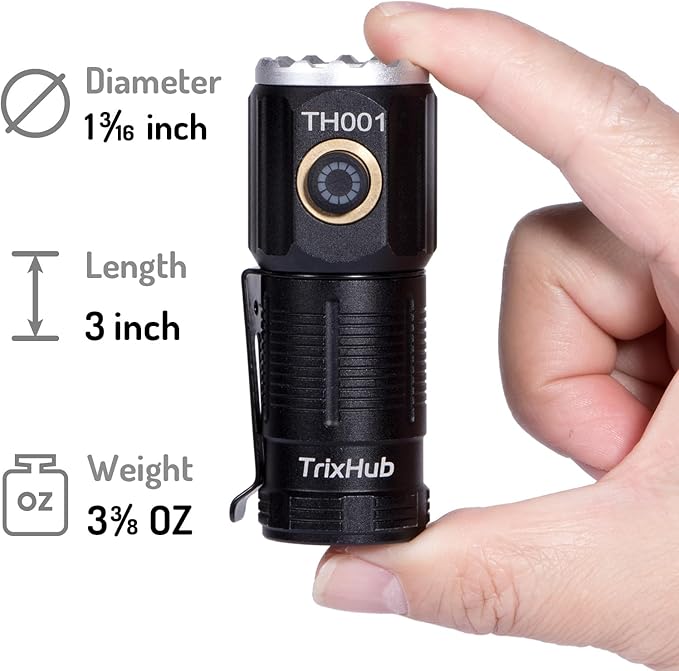 Small Rechargeable Flashlight 2-Pack, 3500 High Lumens Super Bright USB-C Charge LED Compact Powerful Mini Pocket Clip-on Flash Light Torch for Home Outage Camping Hiking EDC Tactical Waterproof
