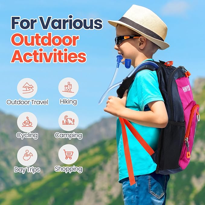 1 Pcs Kids Hydration Backpack with 1.5L Hydration Water Bladder Lightweight Water Backpack Hydration Pack