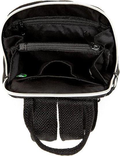 DIME BAGS - Club Backpack - Stylish Mini Backpack with (Hemp Material, Black)