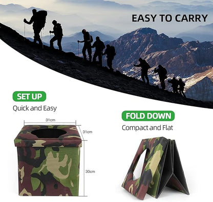 Edtian PCT029 Portable Camping Toilet for Adults, Portable Potty, Folding Camp Toilet for Car/Boat/Hiking/Beach, 1Pcs/Pack, M