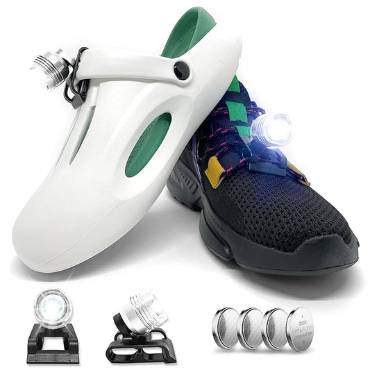 Running lights for runners,Lights for walking at night,IPX5 Running shoe lights waterproof,Shoe light,2Pcs Shoe headlights Used for Dog Walking, Walking Tours Camping, Suitable for Adults Kids(Silver)
