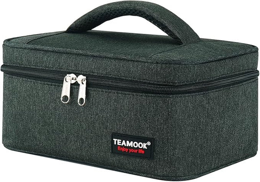 Small Lunch Bag Mini Lunch Box Insulated Portable for Adults Men Women Work with Handle En-large 5.8L Black