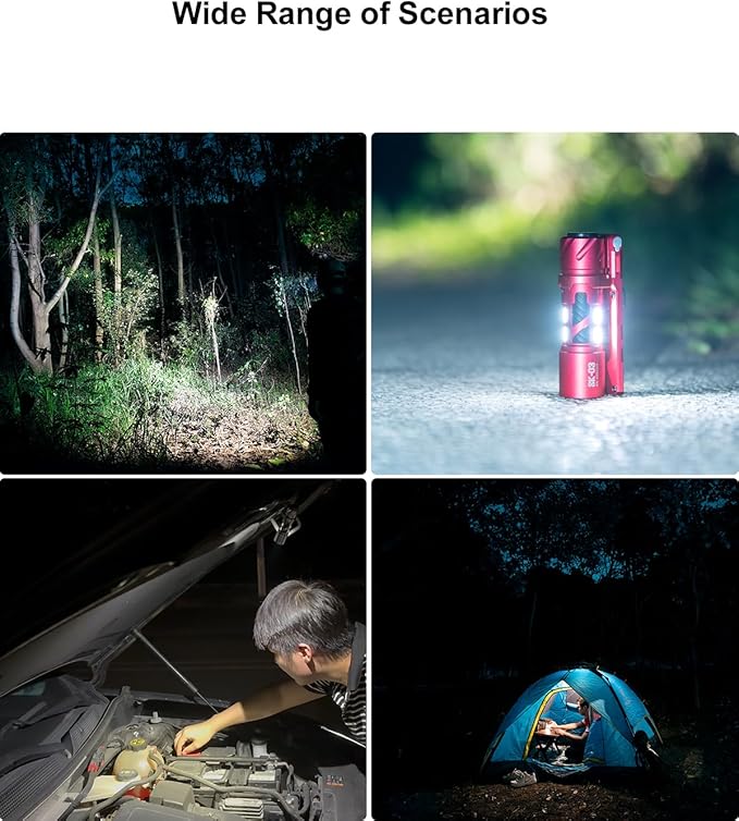 SK03 Pro AA Mini LED Flashlight, 1000 High Lumens EDC Flashlight with Magnetic Bracket, 4 Colors Filters, 10 Modes, USB C Rechargeable Pocket Flashlight for Camping, Hiking