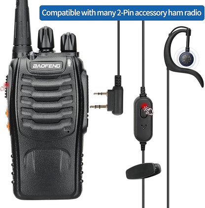 Baofeng Walkie Talkies Long Range Walkie Talkie for Adults with Earpiece Mic Rechargeable 2-Way Radios Copy Frequency Handheld Two-Way Radios Transceiver Walky Talky with USB Base Charger for Camping