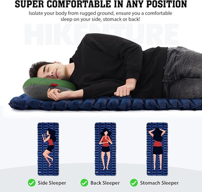 Hikenture Double Sleeping Pad,Ultralight Camping Mattress 2 Person,Backpacking Pad with Pump Sack,Inflatable Air Mat for Tent(1037-B2) (Dark Blue, 72" L x 28" W)