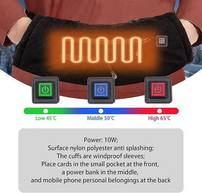 Heated Hand Muff,Electric Heating Hand Warmer Pouch,Hand Warmers Rechargeable,Football Hand Warmer,3 Temperature Control,Hand Warmers Muff for Outdoor Hunting,Golf,Football,Camping (No Battery)