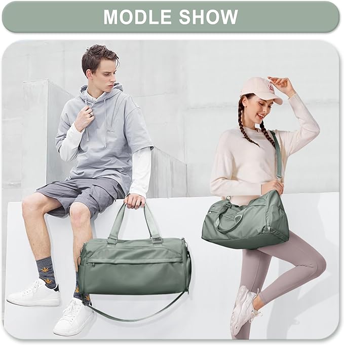 Gym Bag for Women Men, Sport Duffle Bag with Shoe Compartment, Waterproof Travel Shoulder Bag, Carry on Tote Bag for Workout, Yoga, Swimming