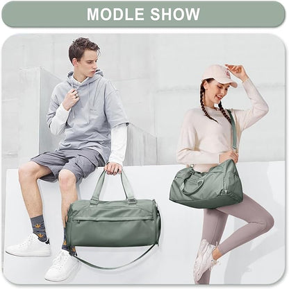 Gym Bag for Women Men, Sport Duffle Bag with Shoe Compartment, Waterproof Travel Shoulder Bag, Carry on Tote Bag for Workout, Yoga, Swimming