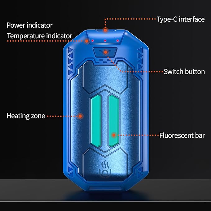 AI Hand Warmers Rechargeable 2 Pack, 6000mAh Electric Hand Warmers with 3 Heat Settings 20Hrs Long Lasting Portable Pocket Heater for Outdoor Camping, Hunting, Golf, Winter Gifts