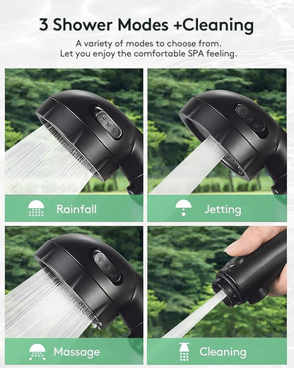 High Pressure Camping Shower, Portable Outdoor Shower with High-Speed Brushless Motor - 6000mAh, 2000RPM Water Pump, 3 Spray Settings for Hiking, Car Wash, Pet Cleaning, Beach Vacations