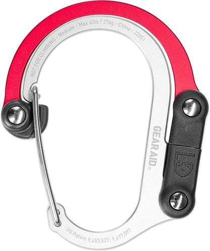 GEAR AID HEROCLIP 360° Swivel Carabiner Gear Clip and Hook (Medium) for Camping, Backpack, Suitcases and Garage Organization