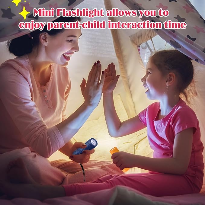 48 Mini Flashlights Bulk for Kids Small Assorted Colors Handheld LED Flashlights with Lanyard for Party Favor, Night Reading, Emergency, Camping(Lovely)