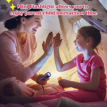 48 Mini Flashlights Bulk for Kids Small Assorted Colors Handheld LED Flashlights with Lanyard for Party Favor, Night Reading, Emergency, Camping(Lovely)