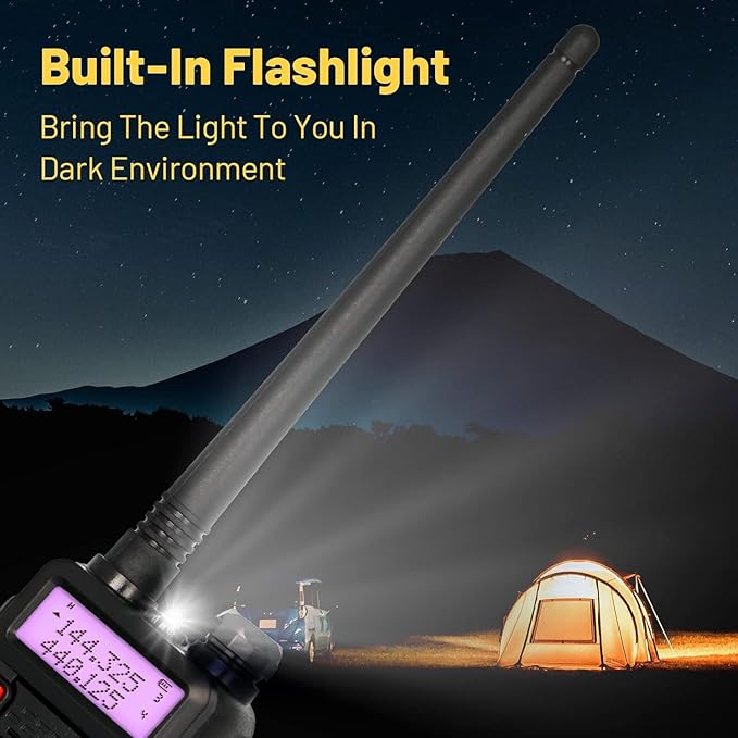 BaoFeng UV-5R 8 Watt High Power Ham Radio Handheld BaoFeng Radio with TD-771 Antenna and Baofeng Speaker mic Long Range Two Way Radio Dual Band Ham Radio BaoFeng Walkie Talkie with Earpiece (2 Pack)
