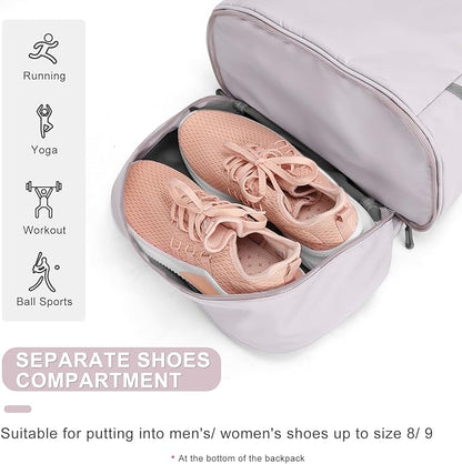 Coofay Small Gym Bag for Women - Waterproof, Lightweight Travel Backpack with Shoe Compartment