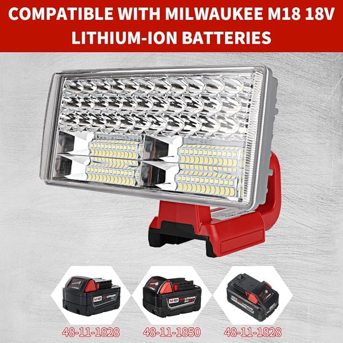 40W Cordless Flashlight for Milwaukee M18 18V Lithium-ion Battery, DTEZTECH 4200LM LED Work Light with USB Port, 9" Zinc Alloy Spotlight Use for Camping, Hiking, Job site, Indoor Outdoor Tool…