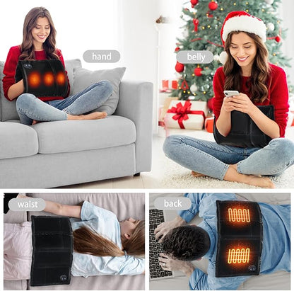 Allnice Hand Warmers Rechargeable Pouch USB Electric Handwarmers Bag Graphene Heating Pad for Hands with 3 Heating Levels Handwarmers Pocket for Outdoor Camping Xmas Gifts(Power Bank Not Included)