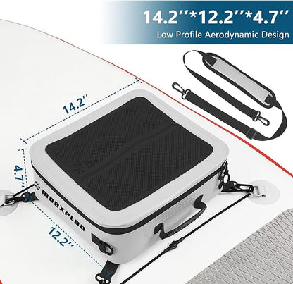 Waterproof PVC Paddleboard Cooler Deck Bag - 12 Can Soft Insulated Cooler for Paddleboarding, Camping, Kayaking