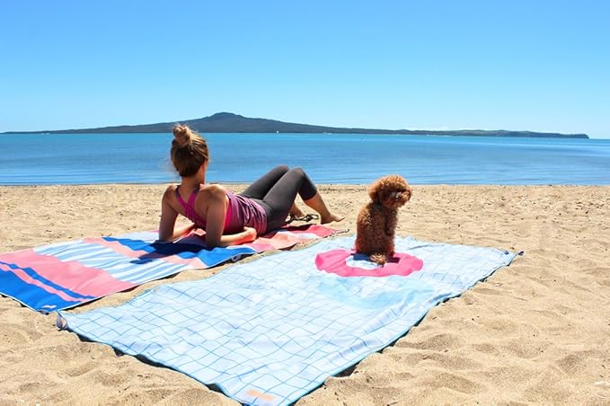 Microfiber Beach Towel & Bag. Lightweight, Compact & Quick-Dry. For Travel, the Beach, Pool, Gym, Yoga & Camping. Extra Large (71x35.5), Tropical Leaves