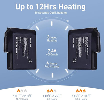 Heated Socks, 2023 Upgraded Rechargeable with 12Hrs Max Heating Time, Heated Socks for Men Women with Battery, Electric Heated Socks for Outdoors, Hunting, Golf, Camping, Warm Gifts
